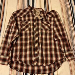 Wrangler Red and Black Plaid Shirt